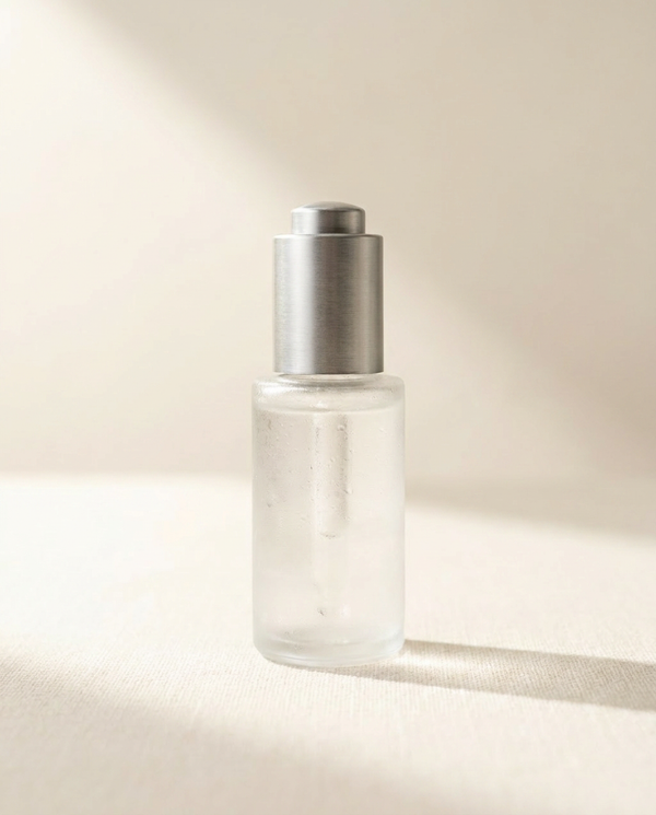 Peptide Serum, bright morning light on warm porcelain