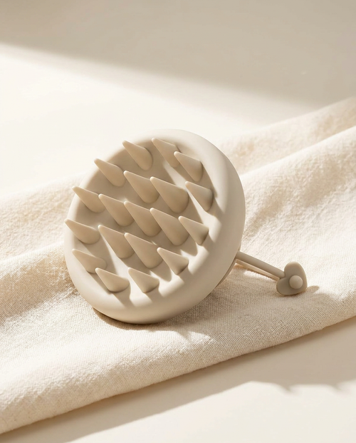 Scalp Massager, bright morning light on warm porcelain