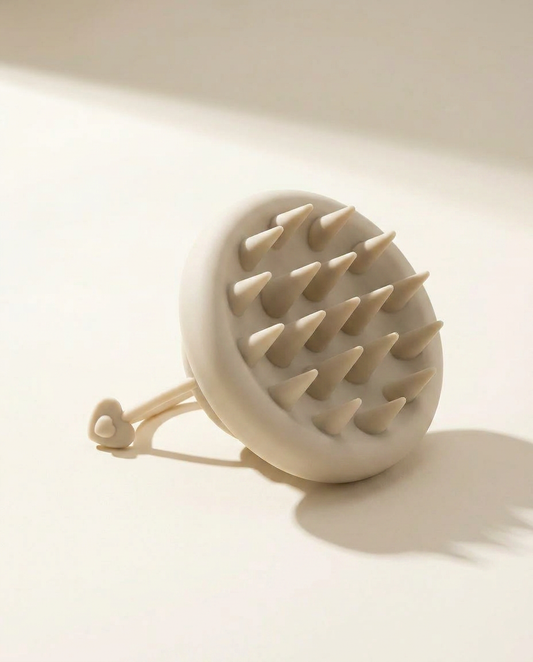 scalp massager detail, morning light
